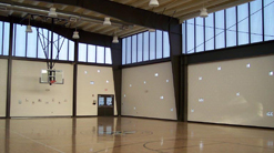 Image of gymnasium equiped with SolaQuad wall lights